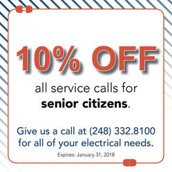 10% off all service calls for senior citizens